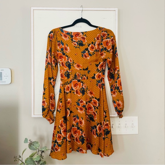 Free People Floral Mustard Dress - Picture 8 of 13
